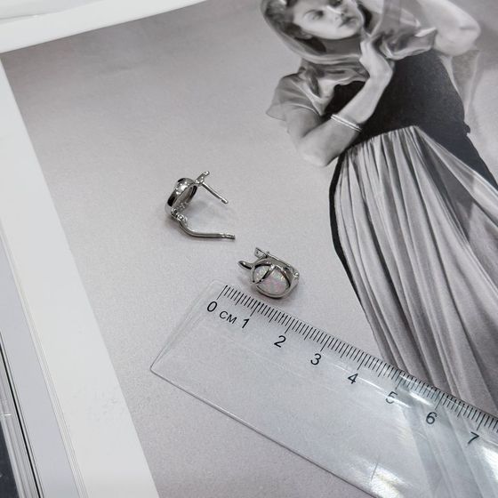 Silver earrings with opal 2.06ct