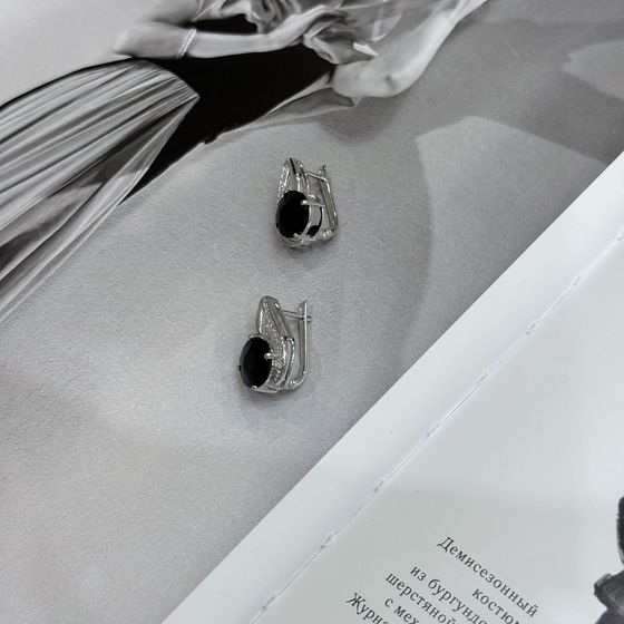 9.975ct Silver Sapphire Earrings