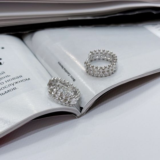 Silver earrings without stones