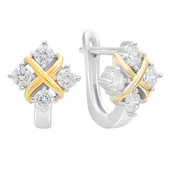 Silver earrings with cubic zirconia