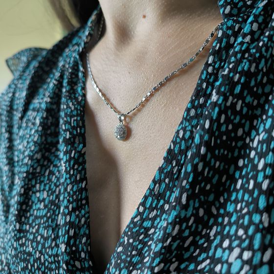 Срібна підвіска з фіанітами