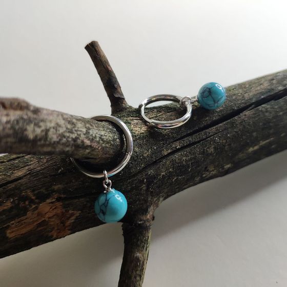 Срібні сережки з бірюзою
