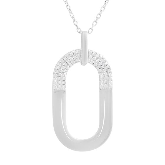 Silver necklace with phianites