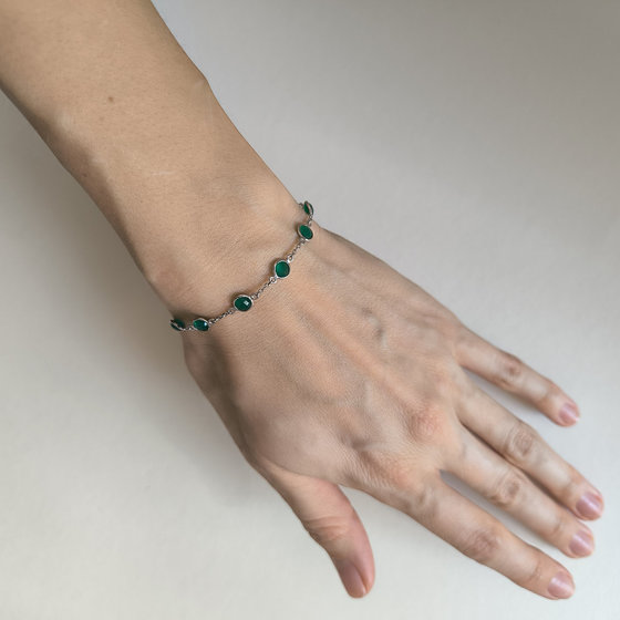 Срібний браслет з агатом 5,665 карат