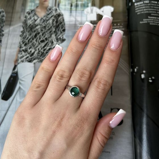 Silver ring with aquamarine nano 1.717ct