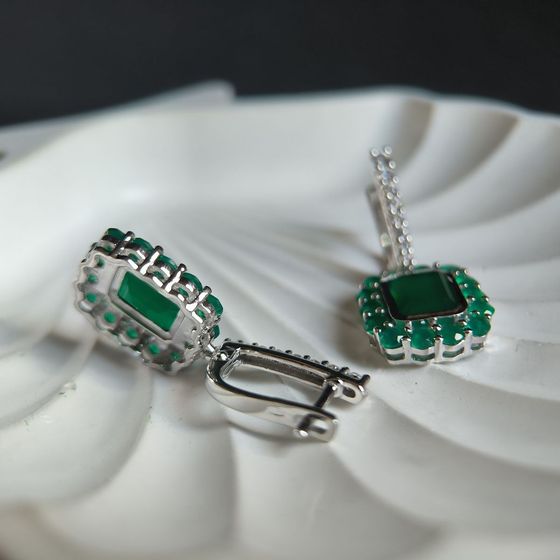 Серебряные серьги с агатом 7.73ct