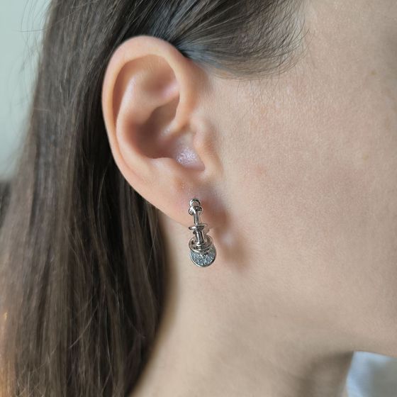 Silver earrings without stones