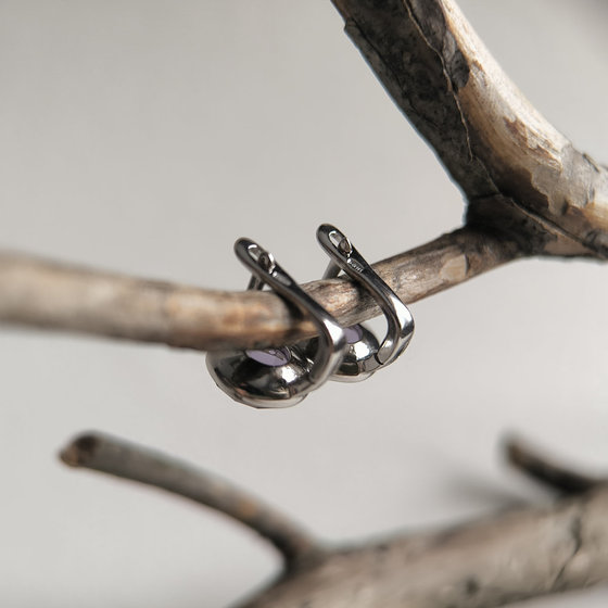 Срібні сережки з фіанітами