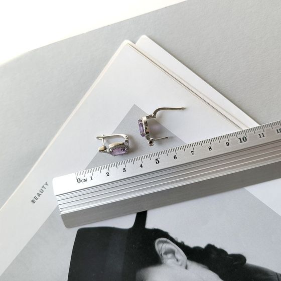 Срібні сережки з аметистом 5.312ct