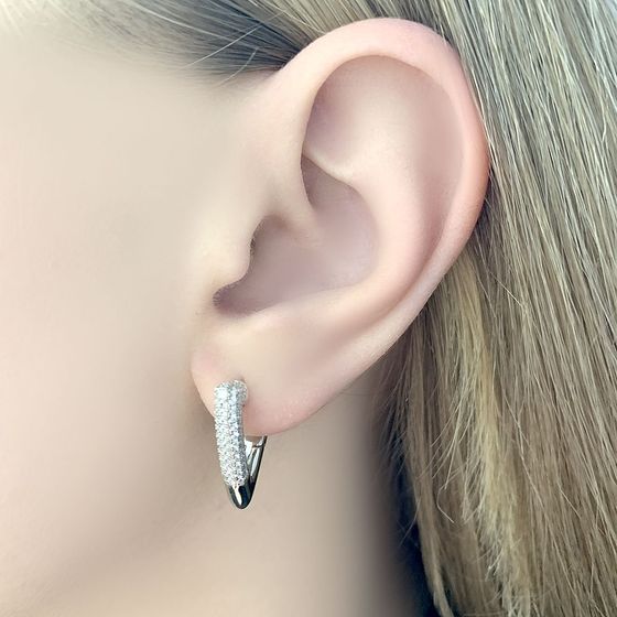 Срібні сережки з фіанітами