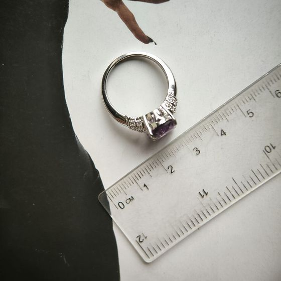 Silver ring with amethyst 5.397ct