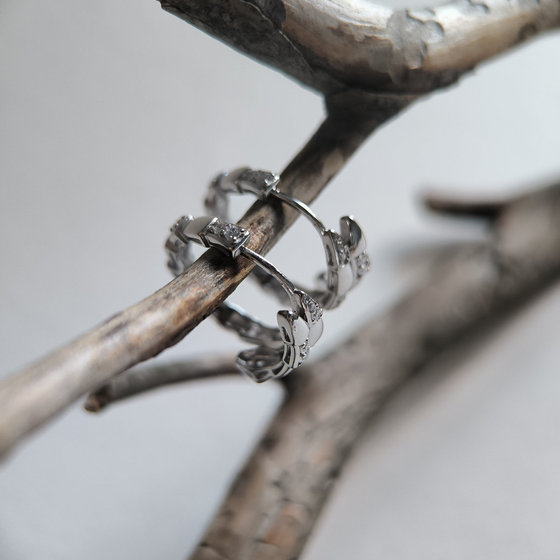 Silver earrings with cubic zirconia