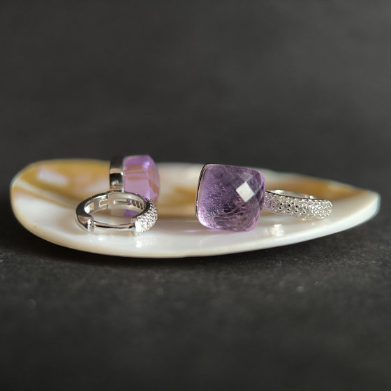 Silver earrings with Phianites