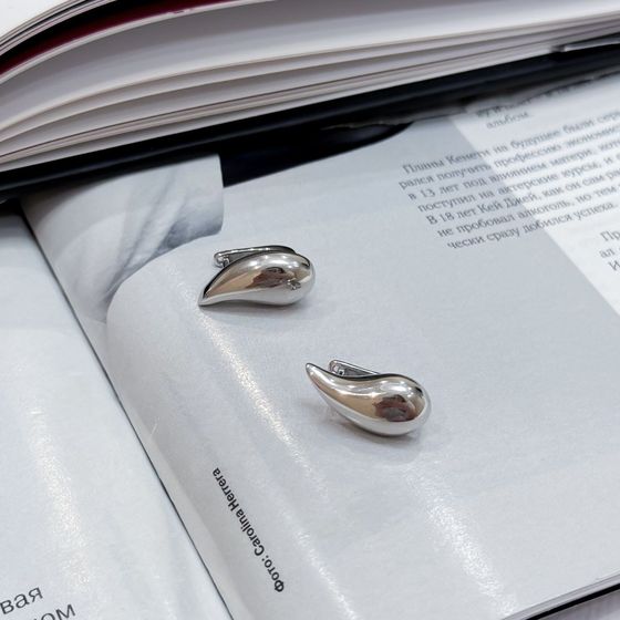 Silver earrings without stones
