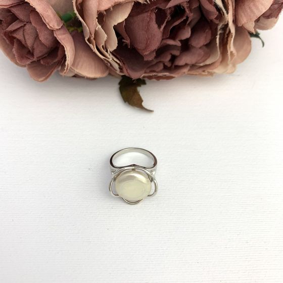 Серебряное кольцо с жемчугом барочным