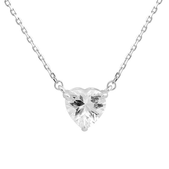 Silver necklace with cubic zirconia
