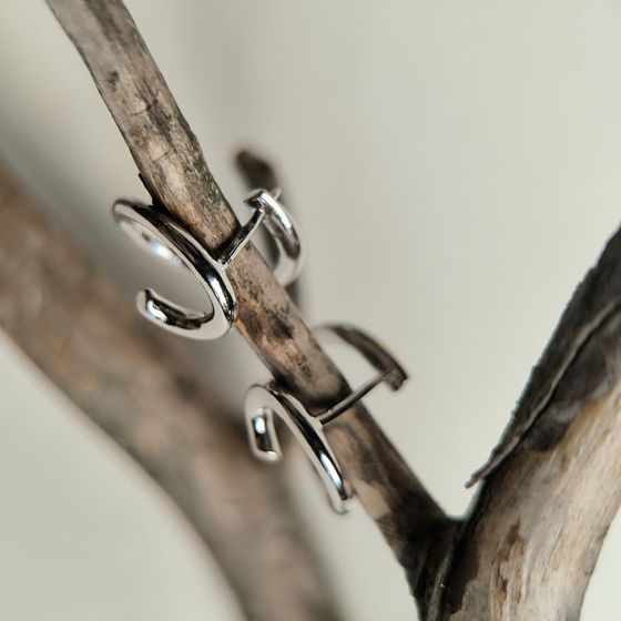 Silver earrings without stones