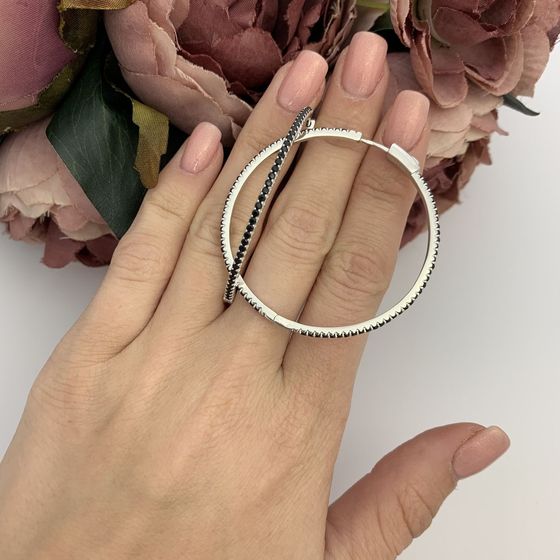 Срібні сережки з фіанітами