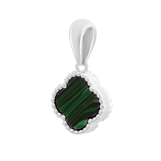 Silver pendant with malachite