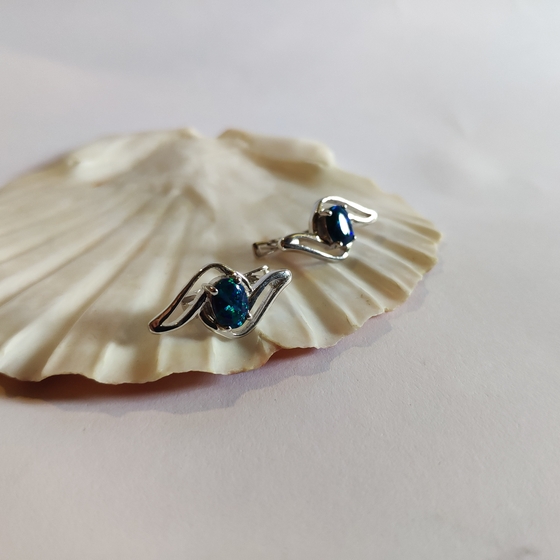 Срібні сережки з опалом 0.543ct