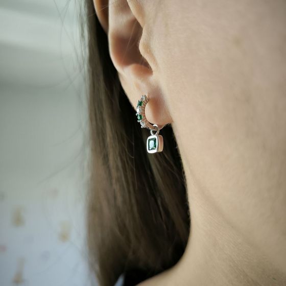 Silver Earrings with Fianites