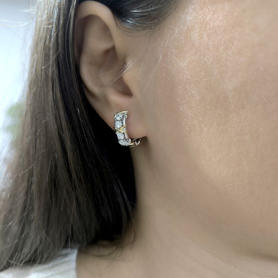 Срібні сережки з фіанітами