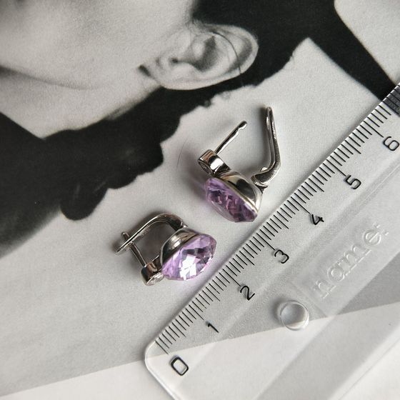 Срібні сережки з фіанітами