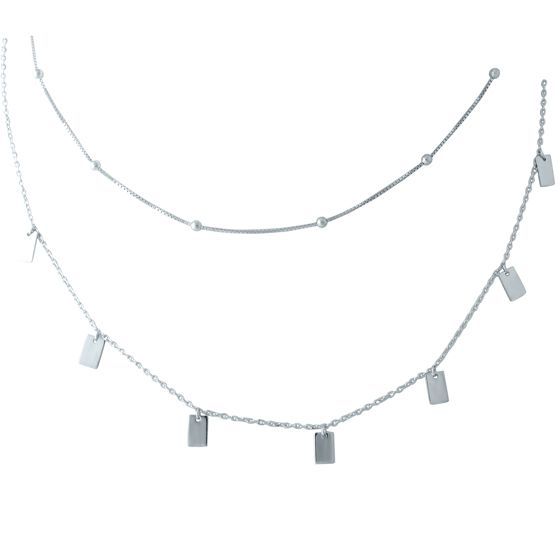 Silver necklace without stones