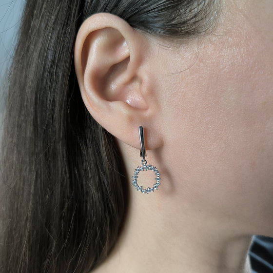 Срібні сережки з фіанітами