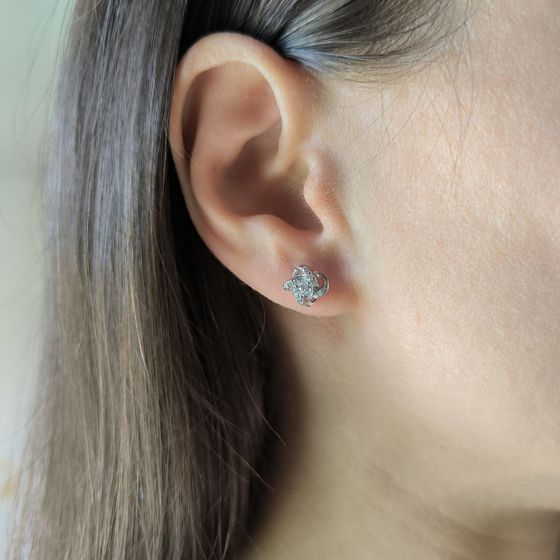 Срібні сережки з фіанітами