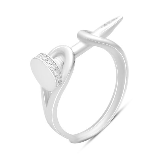 Silver ring with cubic zirconia