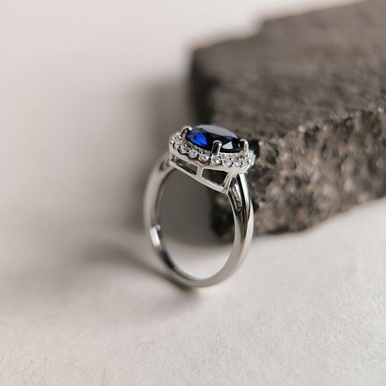 Срібна каблучка із сапфіром nano 1.887ct