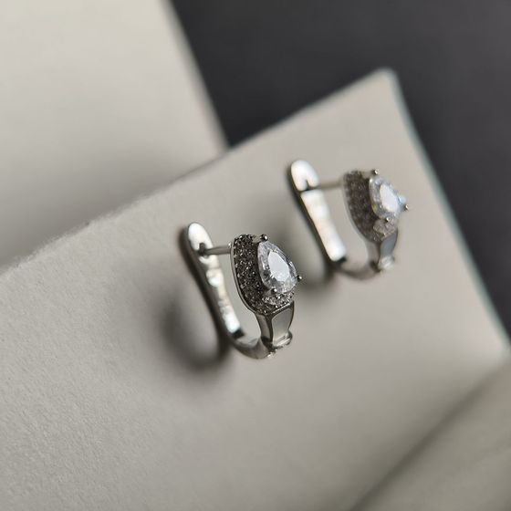 Срібні сережки з перламутром