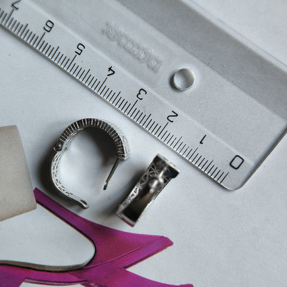 Silver earrings without stones