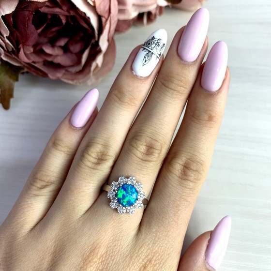 Срібна каблучка з опалом 0.925ct