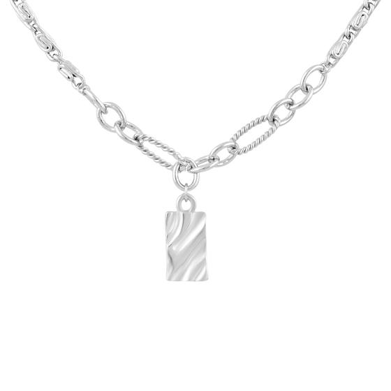 Silver necklace without stones