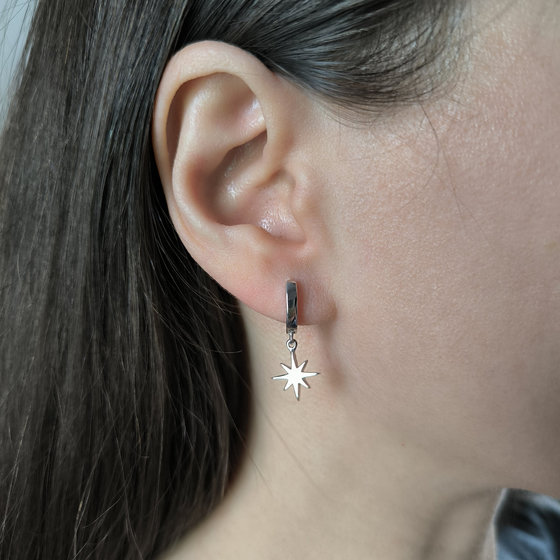 Silver earrings without stones