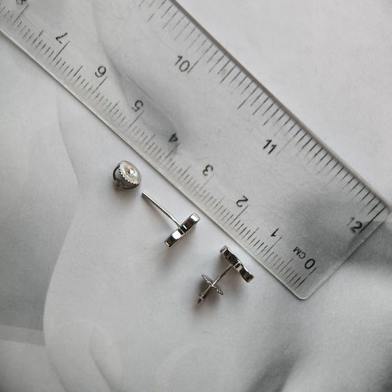 Silver earrings with mother-of-pearl
