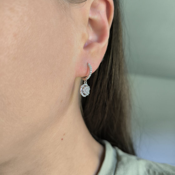 Silver earrings with cubic zirconia