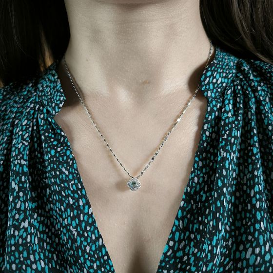 Серебряная подвеска с топазом Лондон Блю 0.315ct