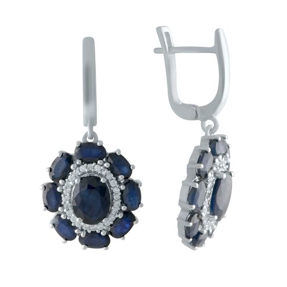 Срібні сережки з сапфіром 8.332ct