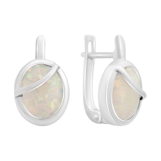 Silver earrings with opal 2.06ct