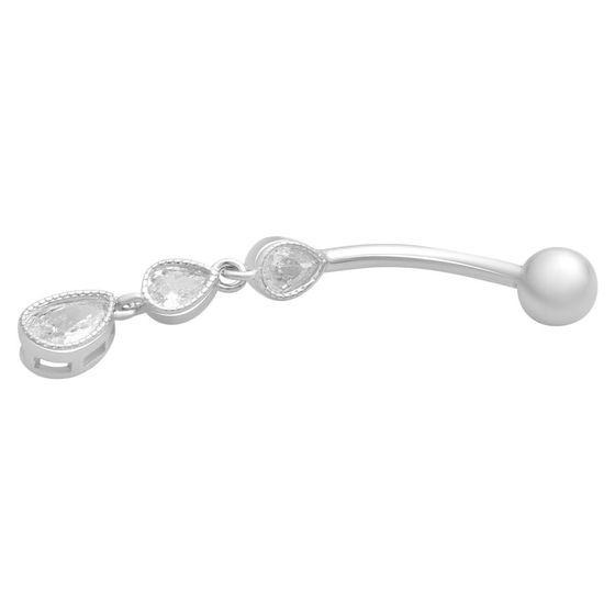 Серебряный пирсинг с фианитами