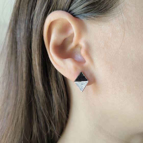 Silver Earrings with Fianites