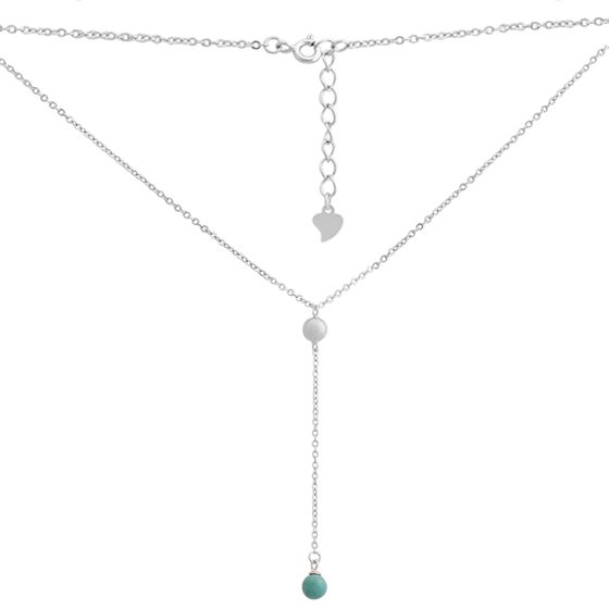 Silver necklace with turquoise