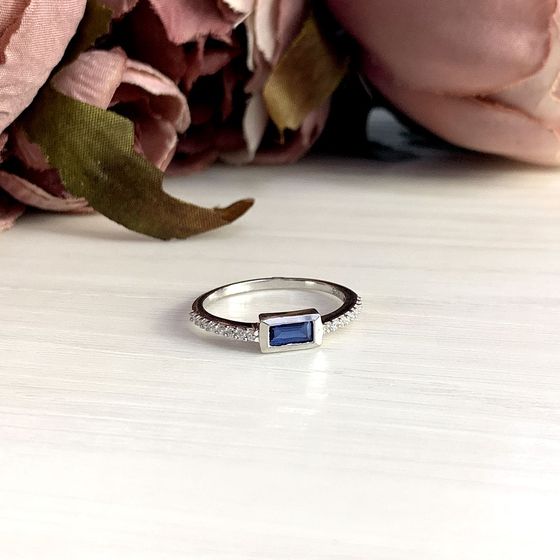 Срібна каблучка з сапфіром nano 0,535 карата