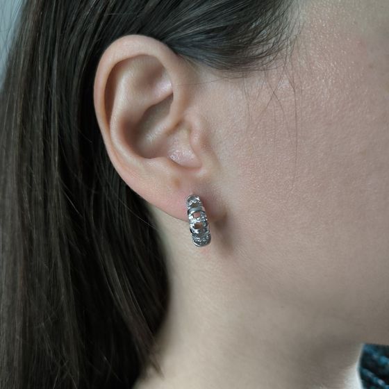 Срібні сережки з фіанітами