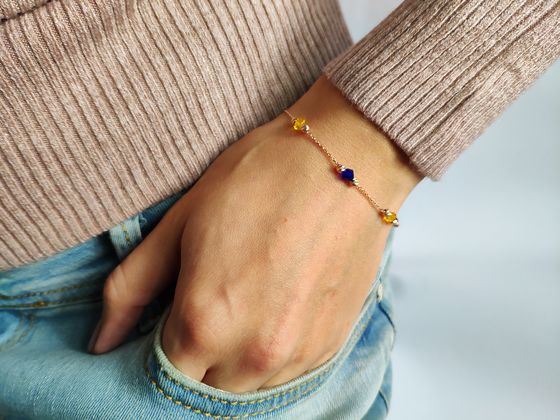 Золотой браслет с фианитами 2ct