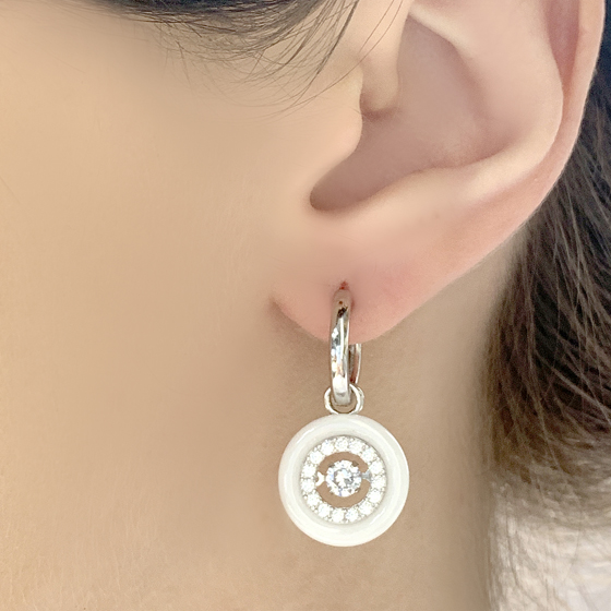 Silver earrings with ceramics