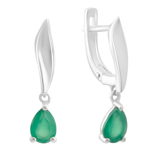 Silver earrings with agate, 1.258 ct